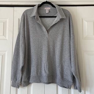 Gray Collared Sweatshirt Top NWOT